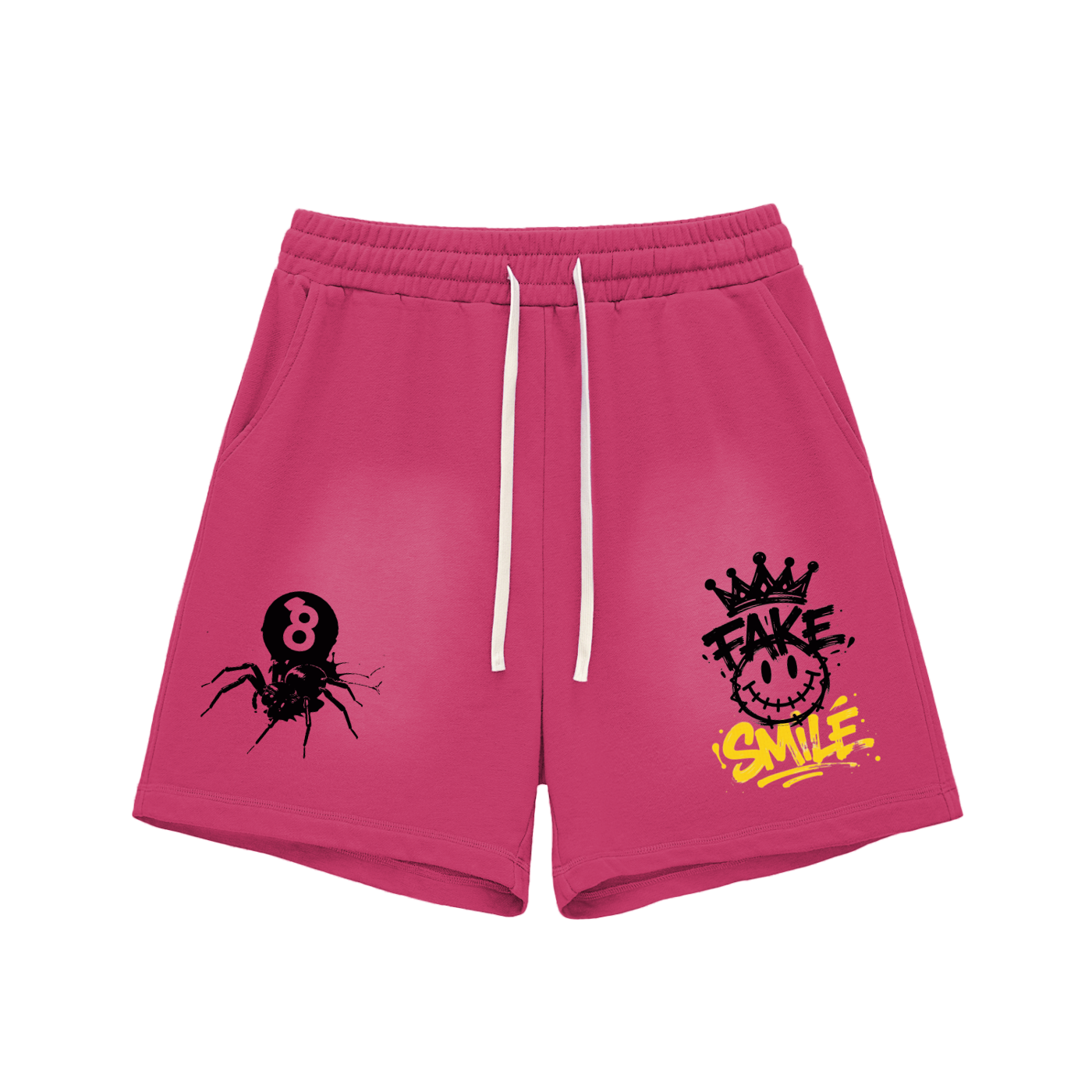 Sun Fade Raw Edge Cotton Shorts