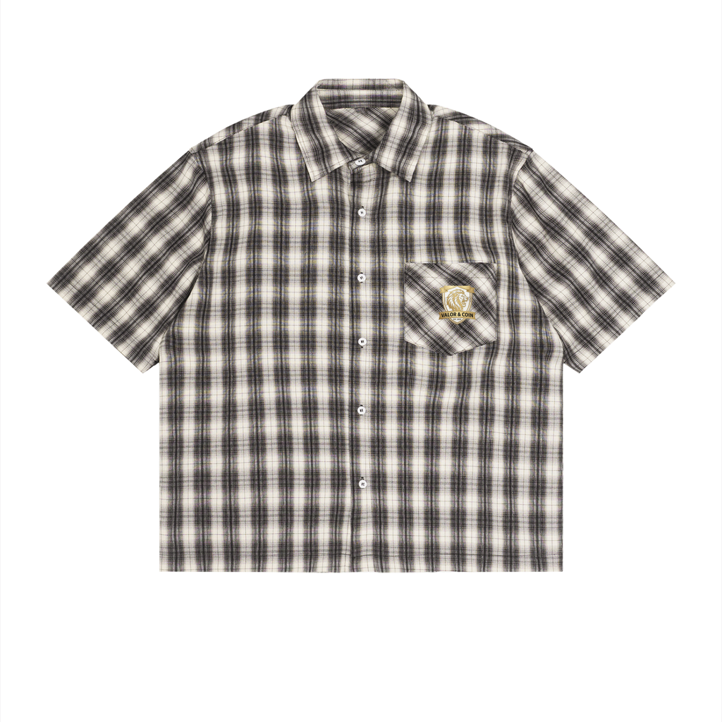 Unisex Boxy Plaid Short Sleeve Shirt