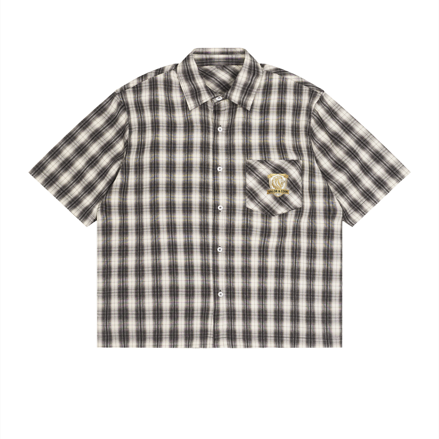 Unisex Boxy Plaid Short Sleeve Shirt