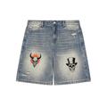 Faded Distressed Baggy Denim Shorts
