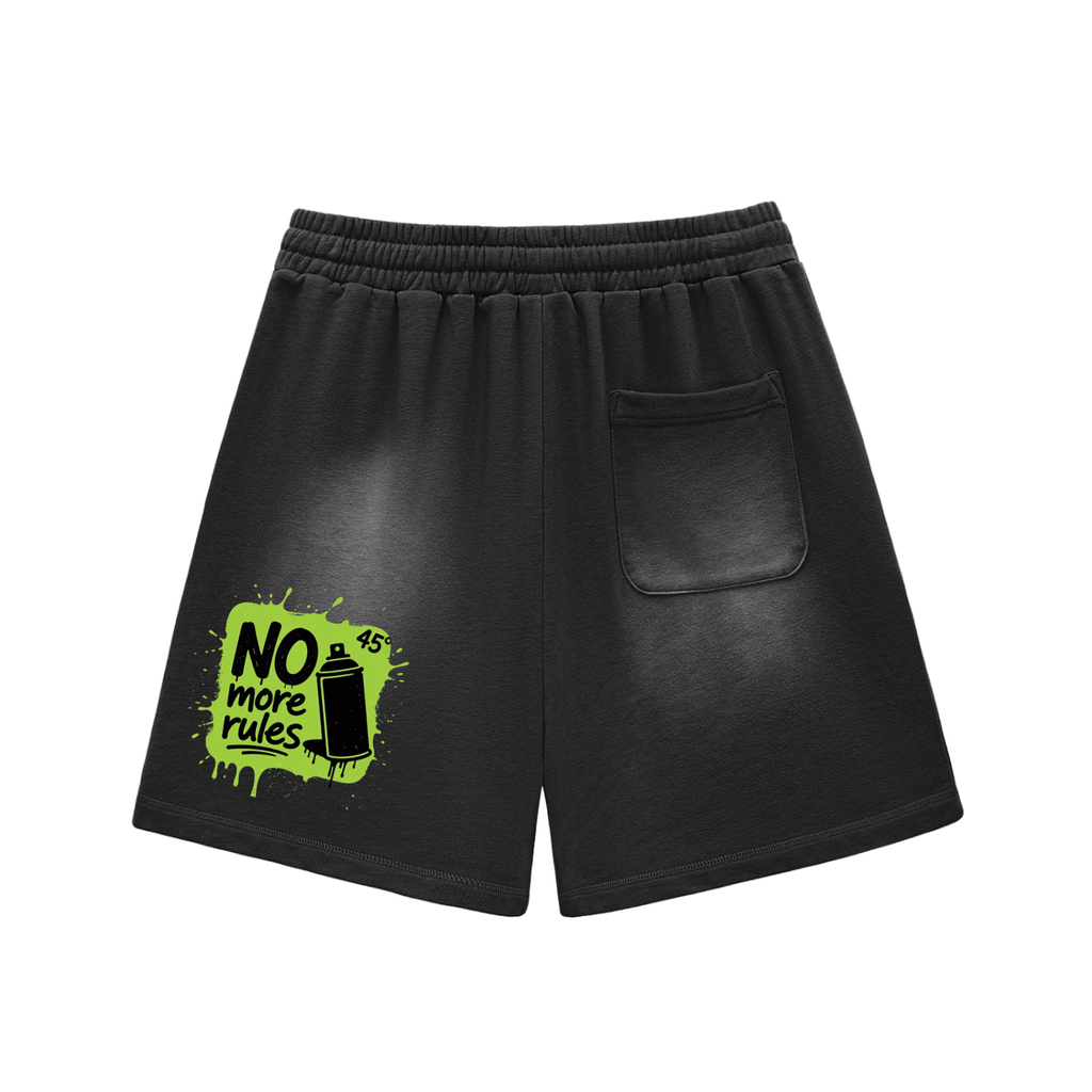 Sun Fade Raw Edge Cotton Shorts